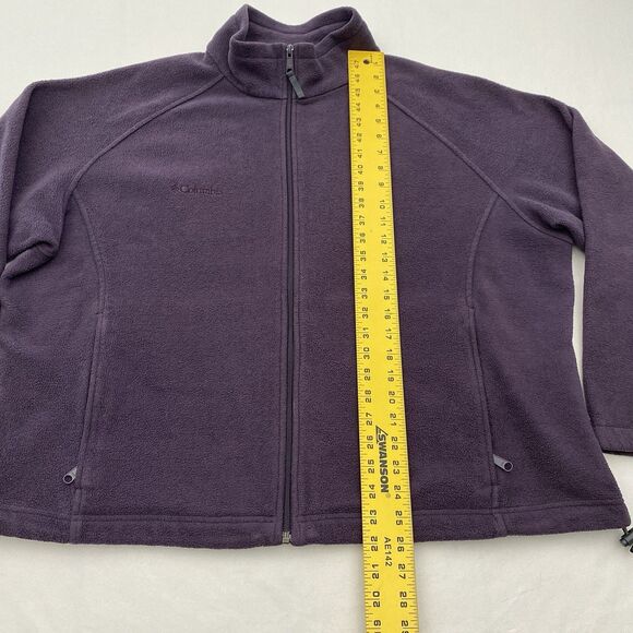 Columbia Fleece Jacket Full Zip Womens 2X Purple Pockets Outdoor - Picture 7 of 8